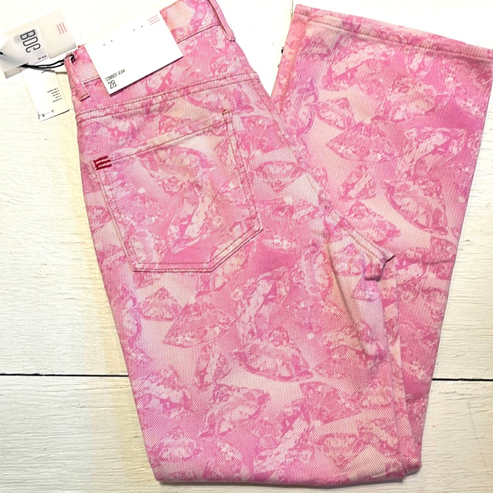 BDG pink rose cropped cowboy jeans